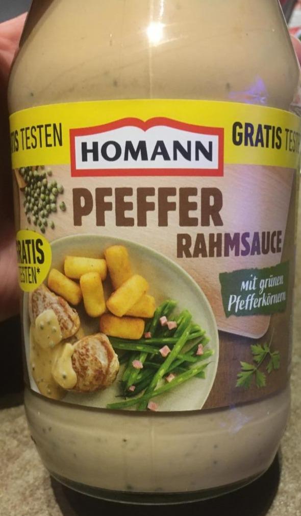 Fotografie - Pfeffer Rahmsauce mit grünen Pfefferkörnern Homann