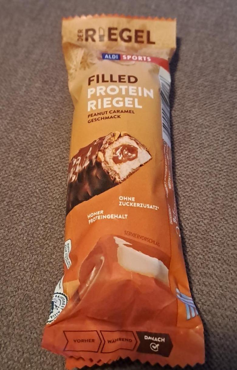 Fotografie - Filled Protein riegel Peanut Caramel Aldi sports