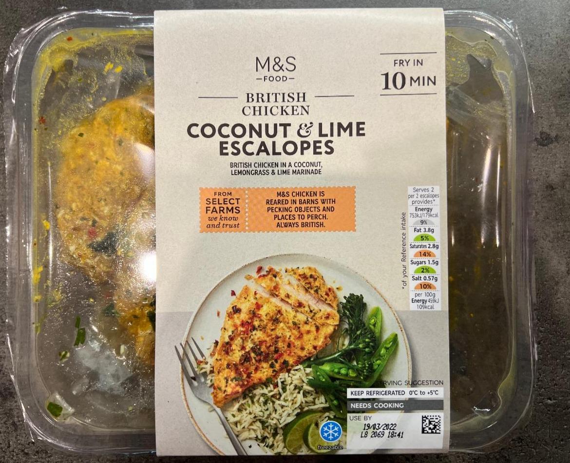 Fotografie - British Chicken Coconut & Lime Escalopes M&S Food