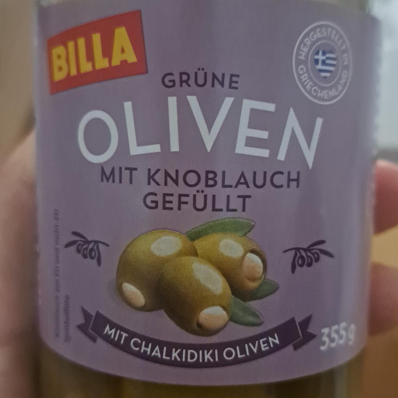 Fotografie - Grüne oliven mit knoblauch gefüllt Billa