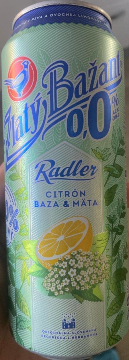 Fotografie - Zlatý Bažant Radler Citrón, Baza, Mäta Nealko