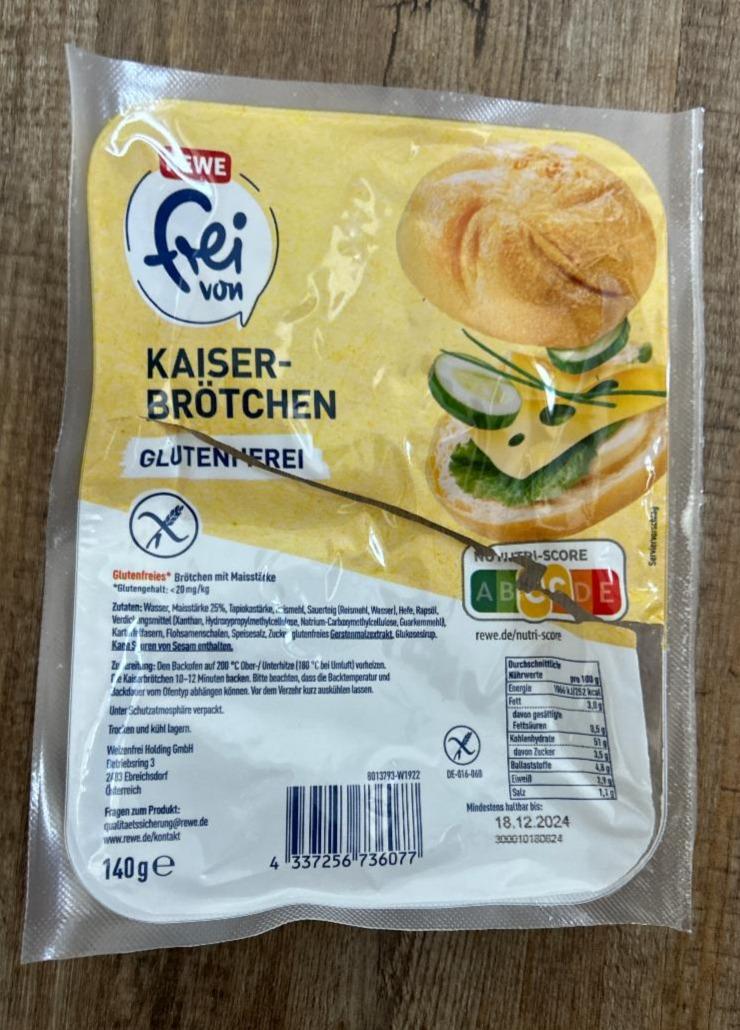 Fotografie - Kaiserbrötchen glutenfrei Rewe frei von