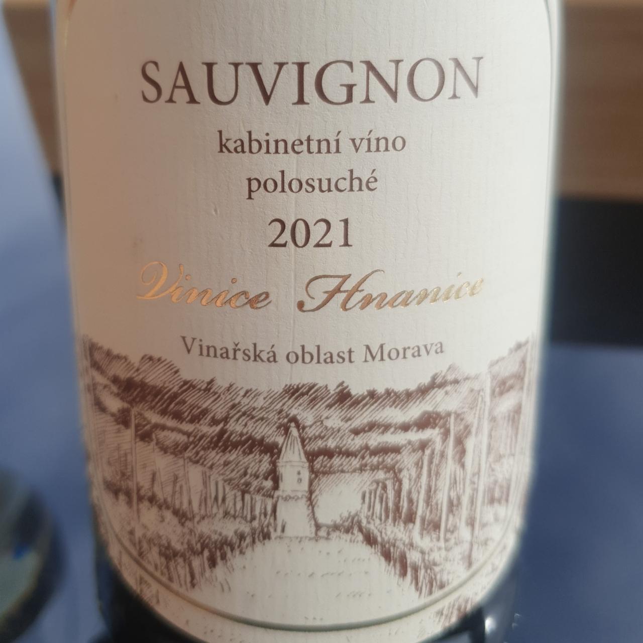 Fotografie - Víno bílé polosuché Sauvignon Vinice Hnanice