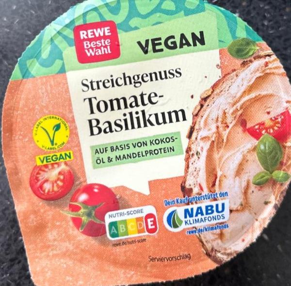 Fotografie - Vegan Streichgenuss Tomate-Basilikum Rewe beste wahl