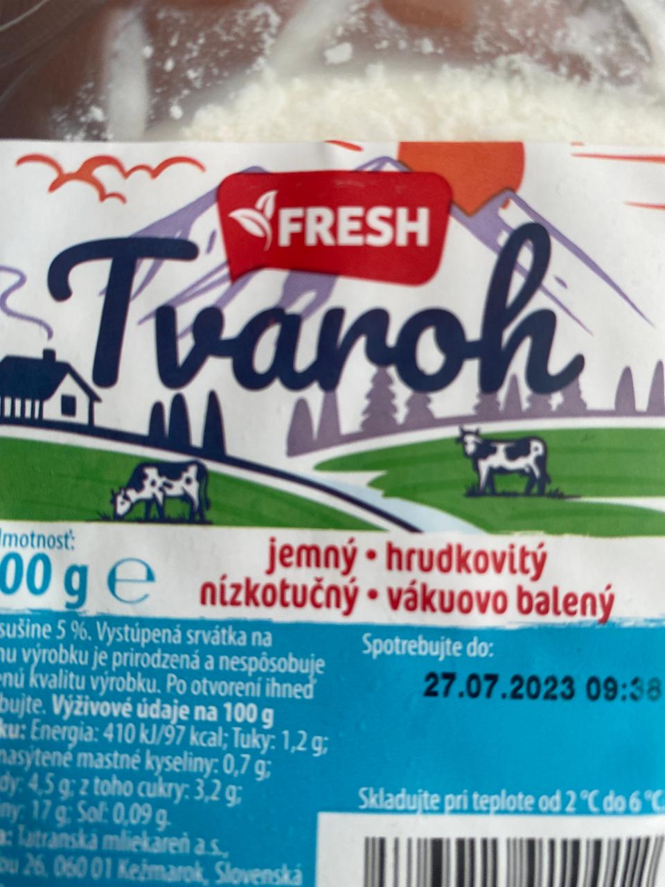 Fotografie - Tvaroh jemný hrudkovitý nízkotučný Fresh