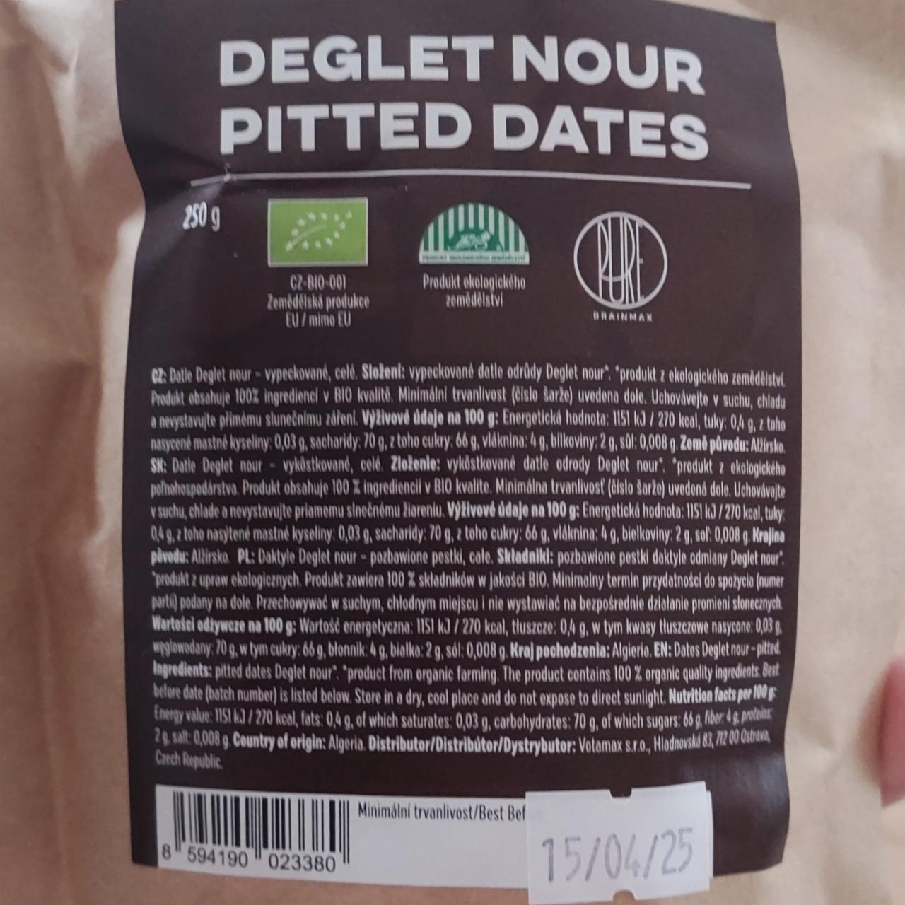 Fotografie - Pure bio deglet nour pitted dates BrainMax