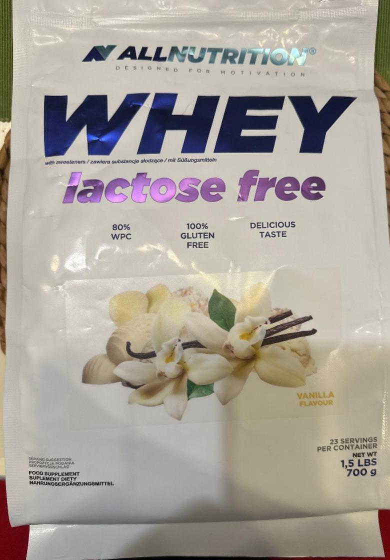 Fotografie - Whey Lactose Free Vanilla Allnutrition