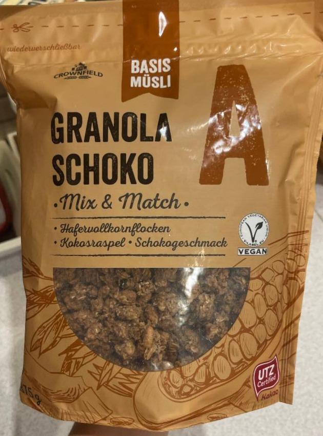 Fotografie - Granola schoko BASIC MÜSLI Crownfield