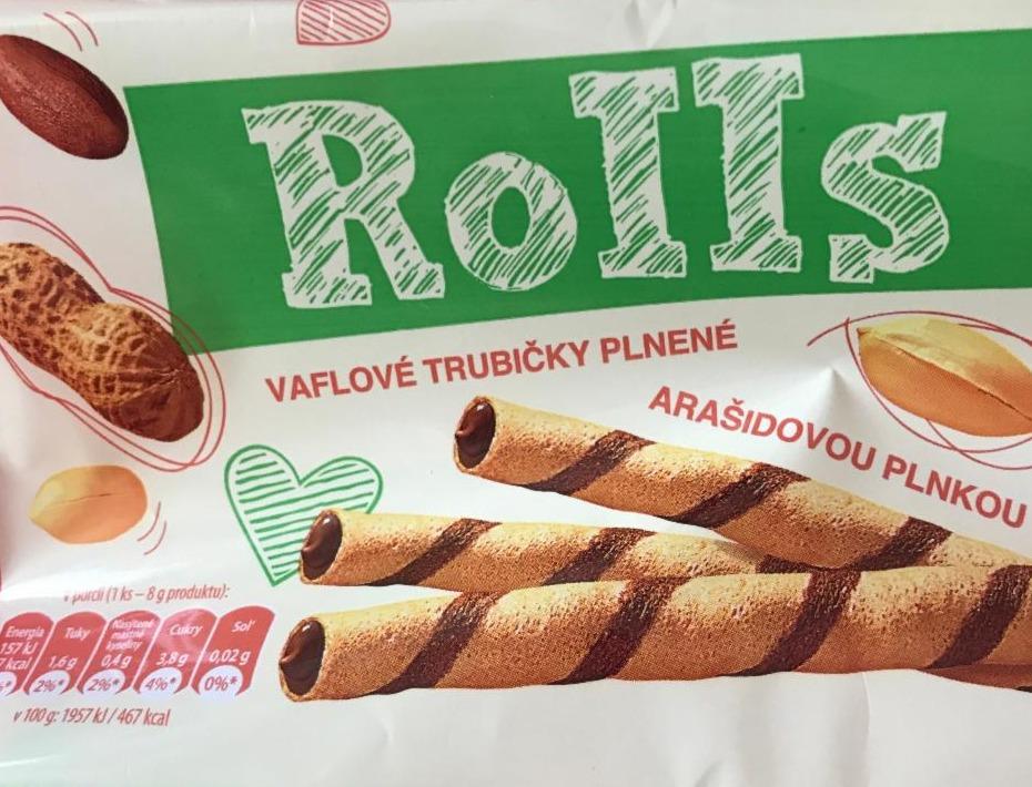 Fotografie - Rolls vaflové trubičky plněné arašídovou náplní