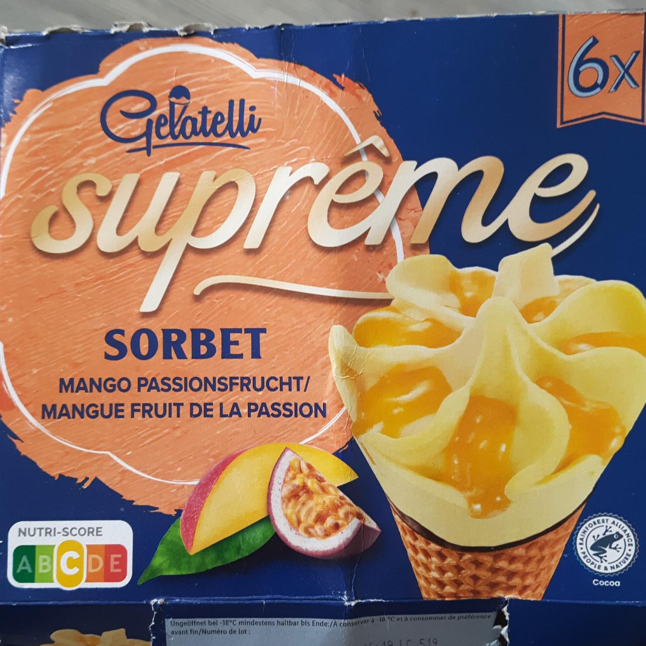 Fotografie - Ecorino mango passion fruit sorbet kornout lidl