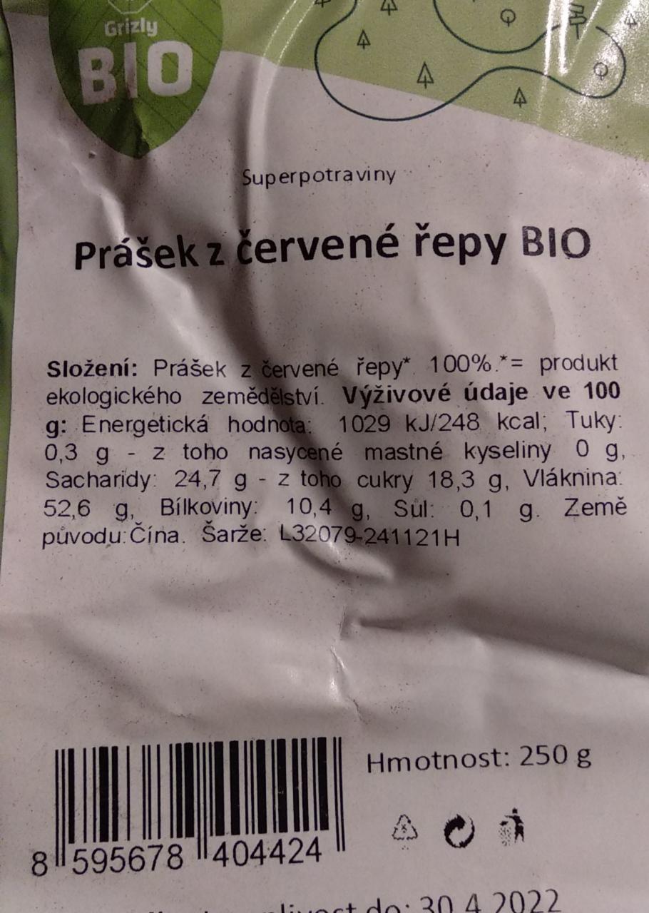 Fotografie - Prášek z červené řepy BIO Grizly