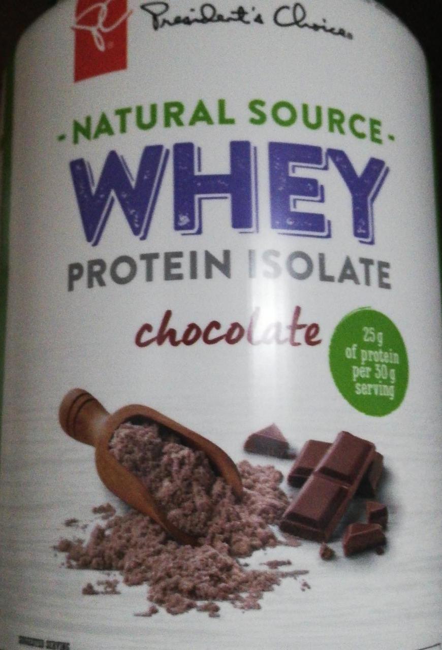 Fotografie - Natural source whey protein isolate chocolate President’s Choice