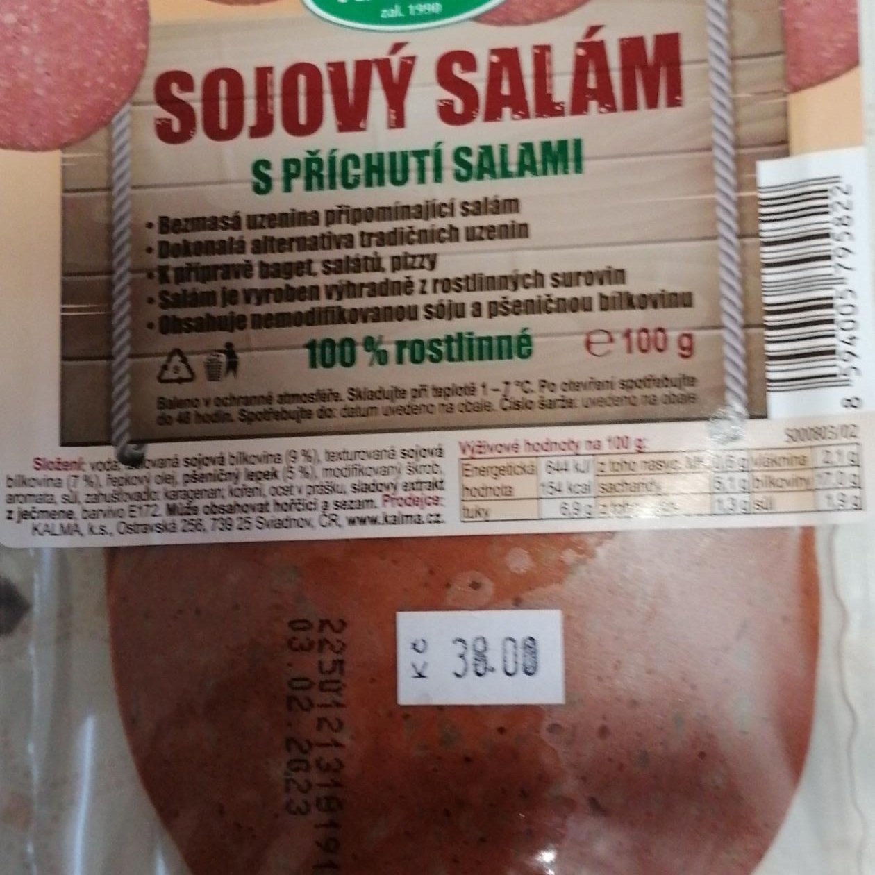 Fotografie - Sojový salám s příchutí salami Kalma