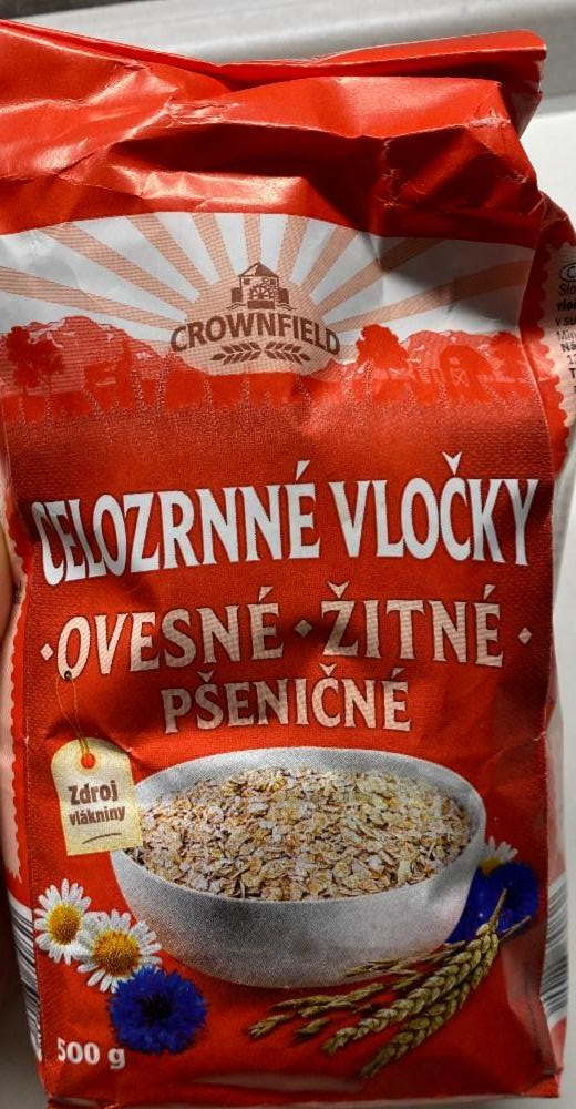 Fotografie - Celozrnné vločky ovesné-žitno-pšeničné Crownfield