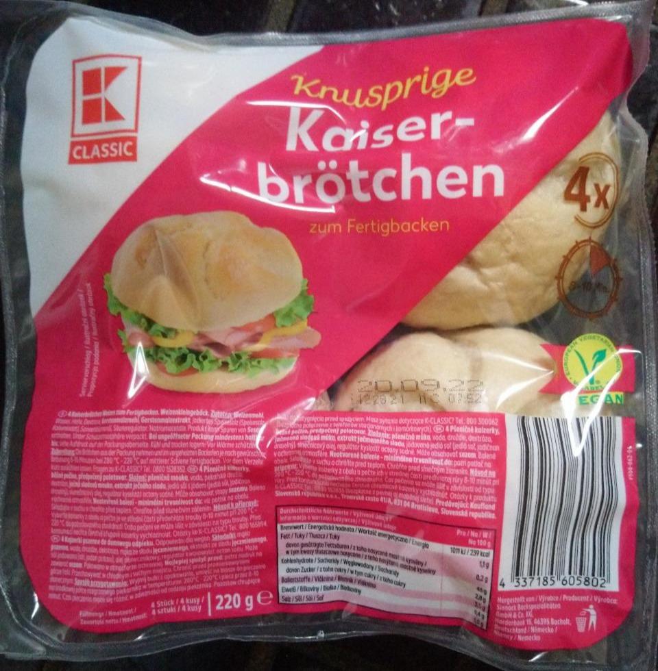 Fotografie - Knusprige Kaiserbrötchen zum Fertigbacken K-Classic