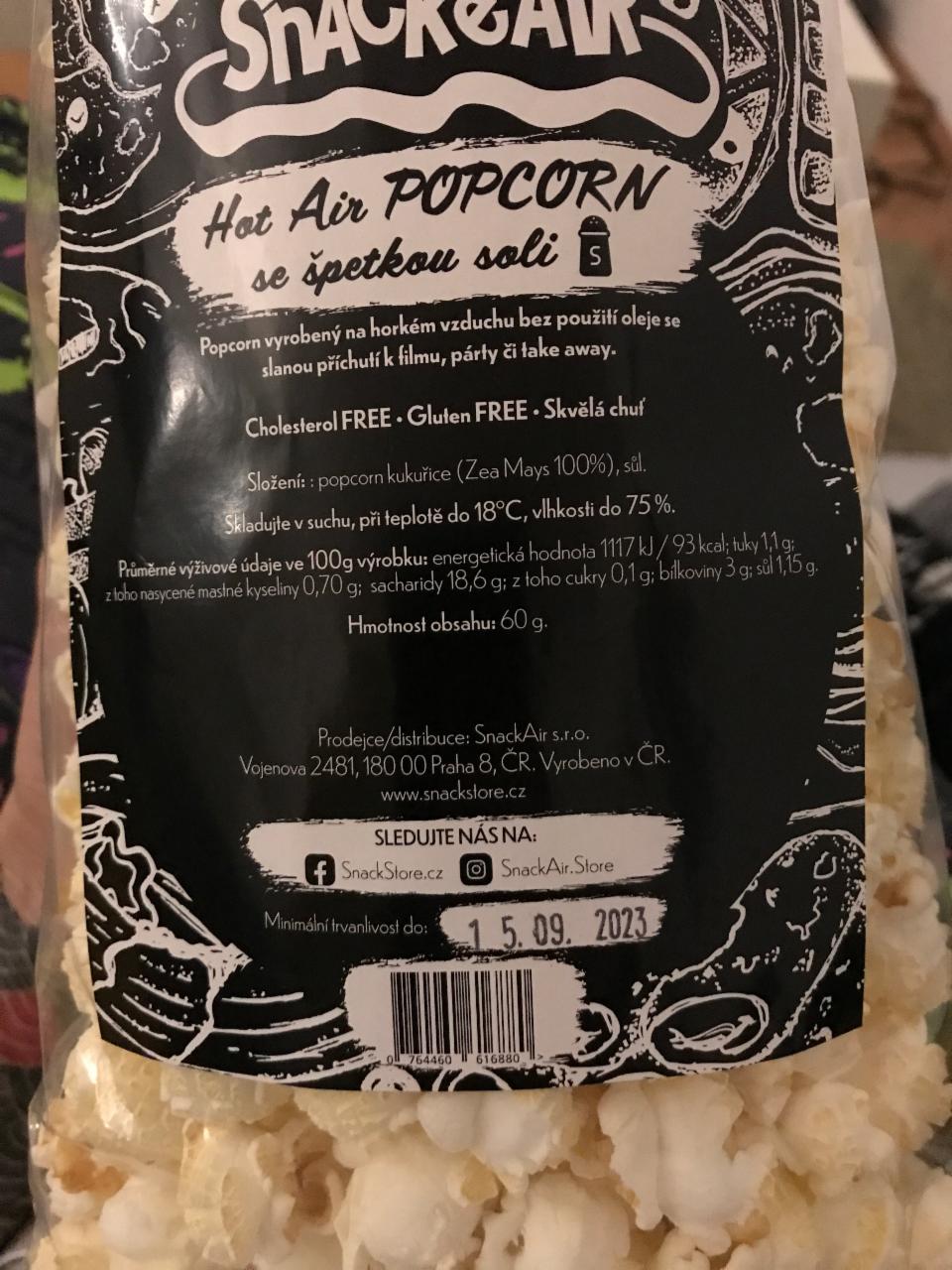 Fotografie - Hot Air popcorn se špetkou soli Snacke Air