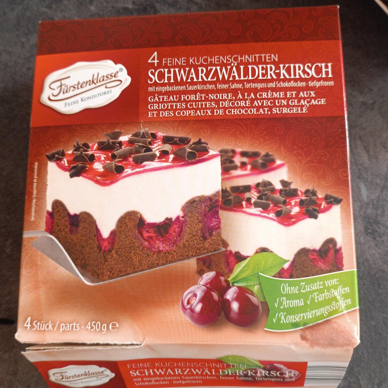 Fotografie - Feine Kuchenschnitte Schwarzwälder-Kirsch Fürstenklasse