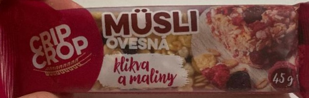 Fotografie - Tyčinka müsli ovesná klikva a maliny Crip Crop