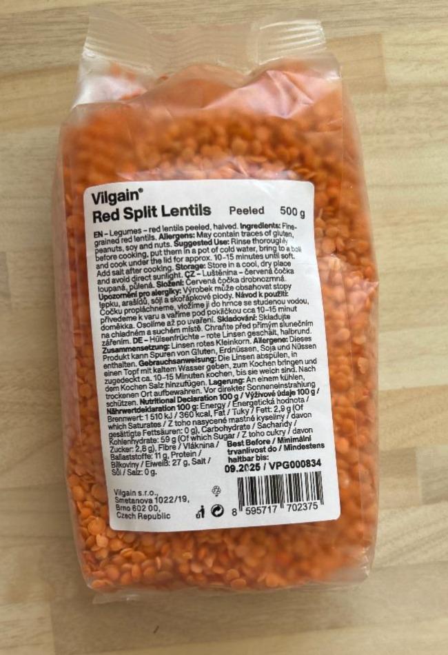 Fotografie - Red Split Lentils Vilgain