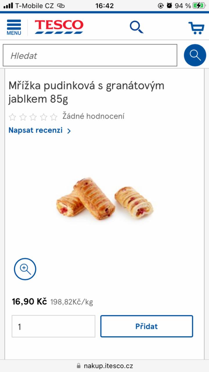 Fotografie - Mřížka pudinková s granátovým jablkem Tesco