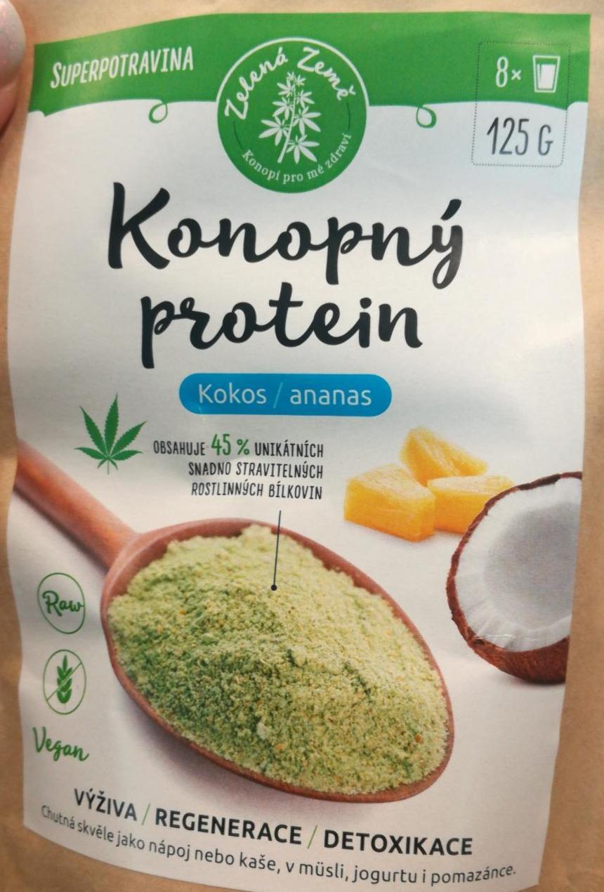 Fotografie - Konopný protein kokos/ananas Zelená Země