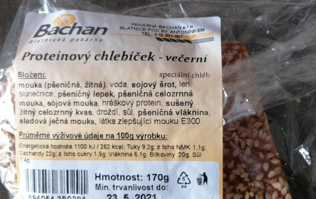 Fotografie - Proteinový chlebíček - večerní BACHAN