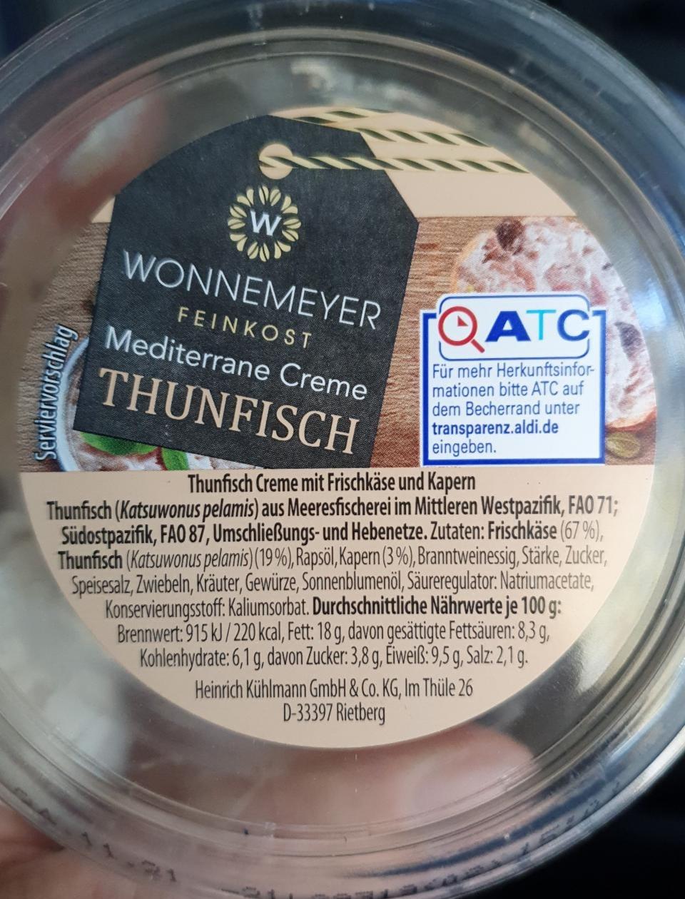 Fotografie - Mediterrane Thunfisch Creme WonneMeyer