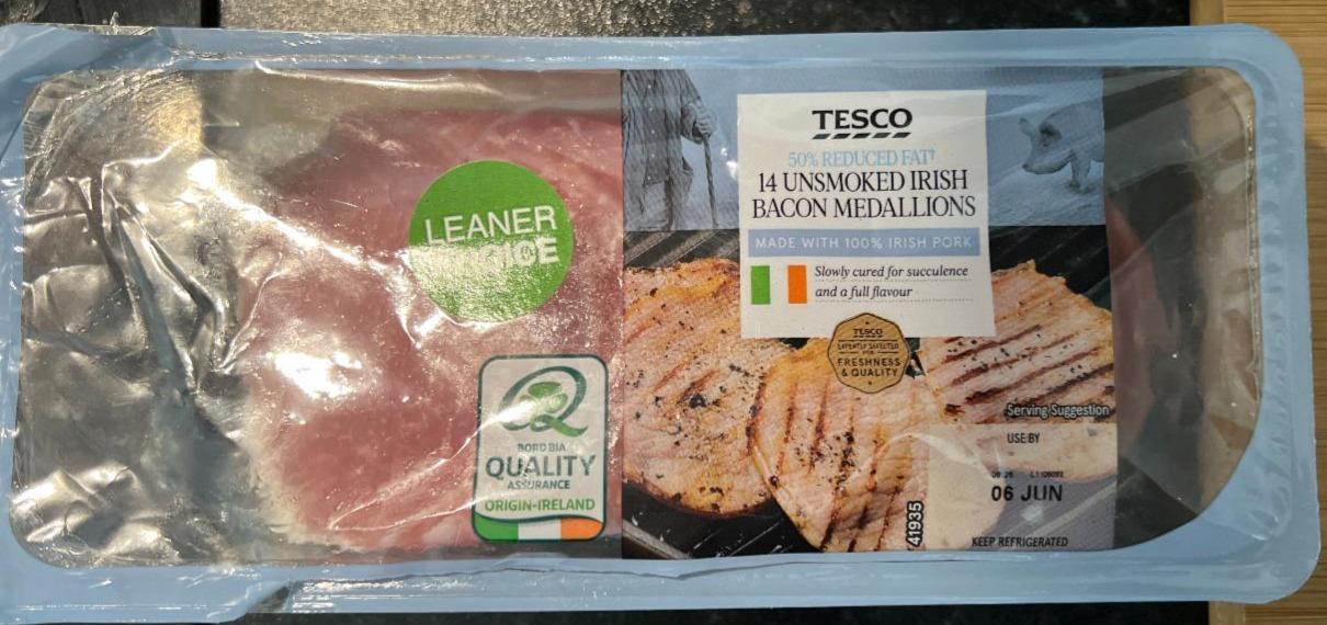 Fotografie - 14 Unsmoked Irish Bacon Medallions Tesco