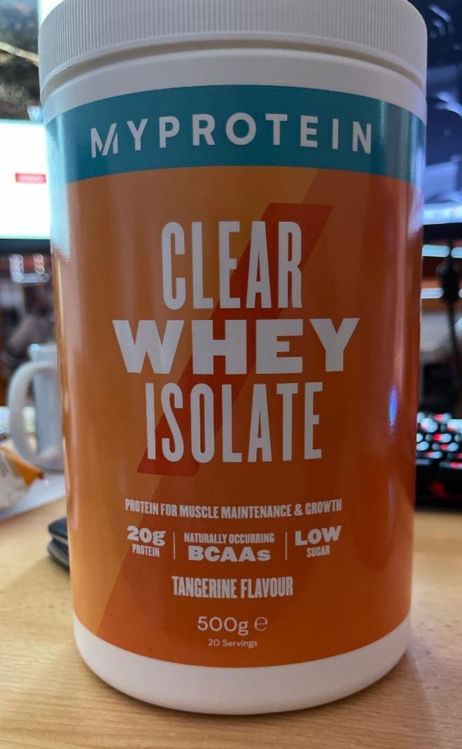 Fotografie - Clear whey isolate tangerine Myprotein