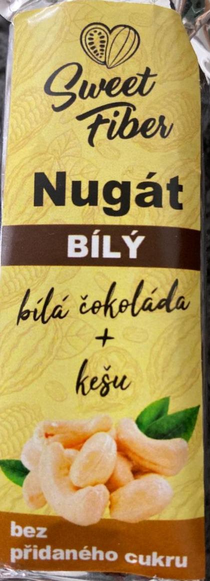 Fotografie - Nugát Bílý bílá čokoláda + kešu Sweet Fiber