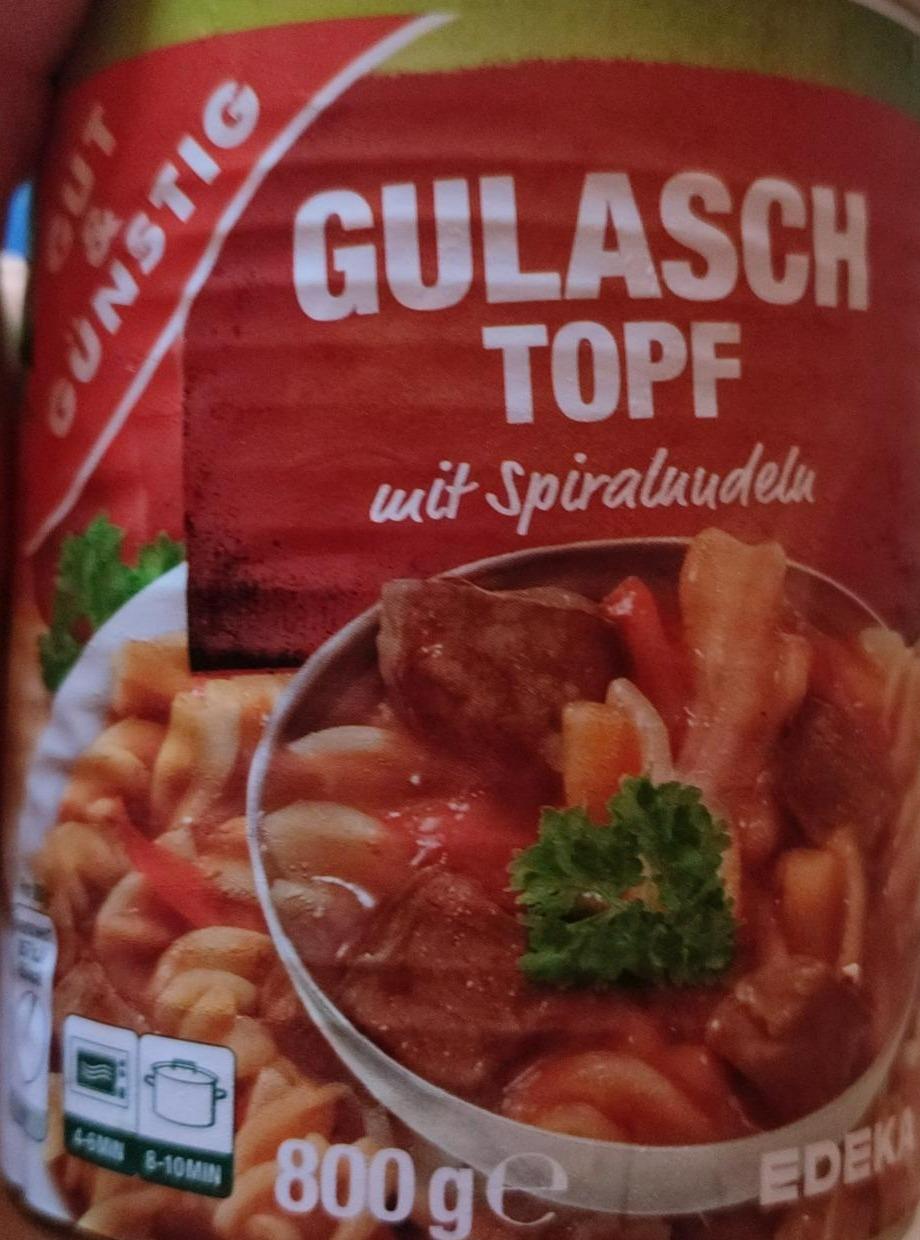 Fotografie - gulasch topf mit spiralnudeln Gut & Günstig