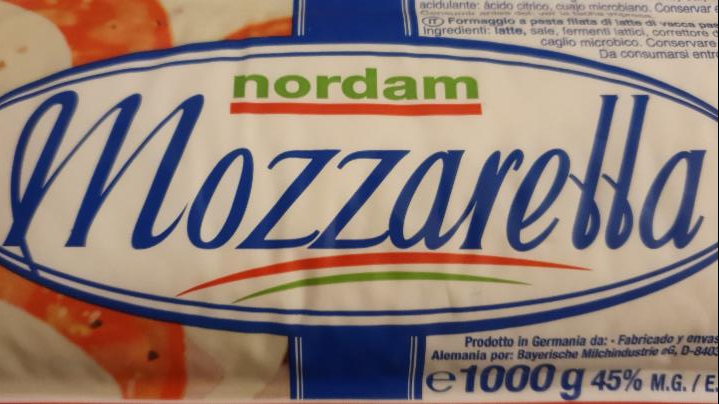 Fotografie - Mozzarella 45% Nordam