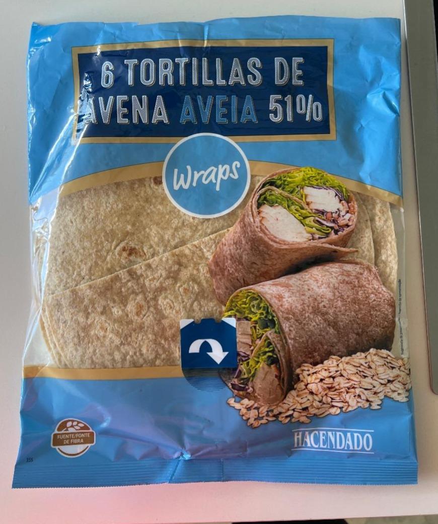 Fotografie - 6 Tortillas de avena 51% Hacendado