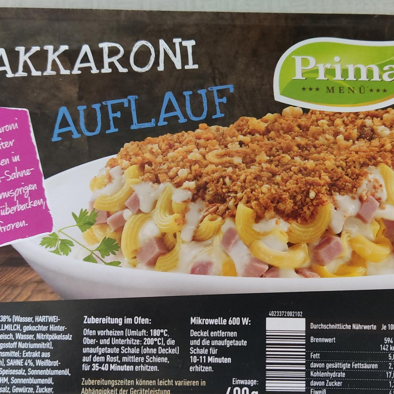 Fotografie - Makkaroni Auflauf Prima Menu