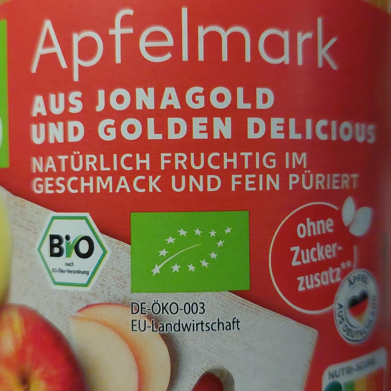 Fotografie - Apfelmark aus Jonagold und Golden Delicious.