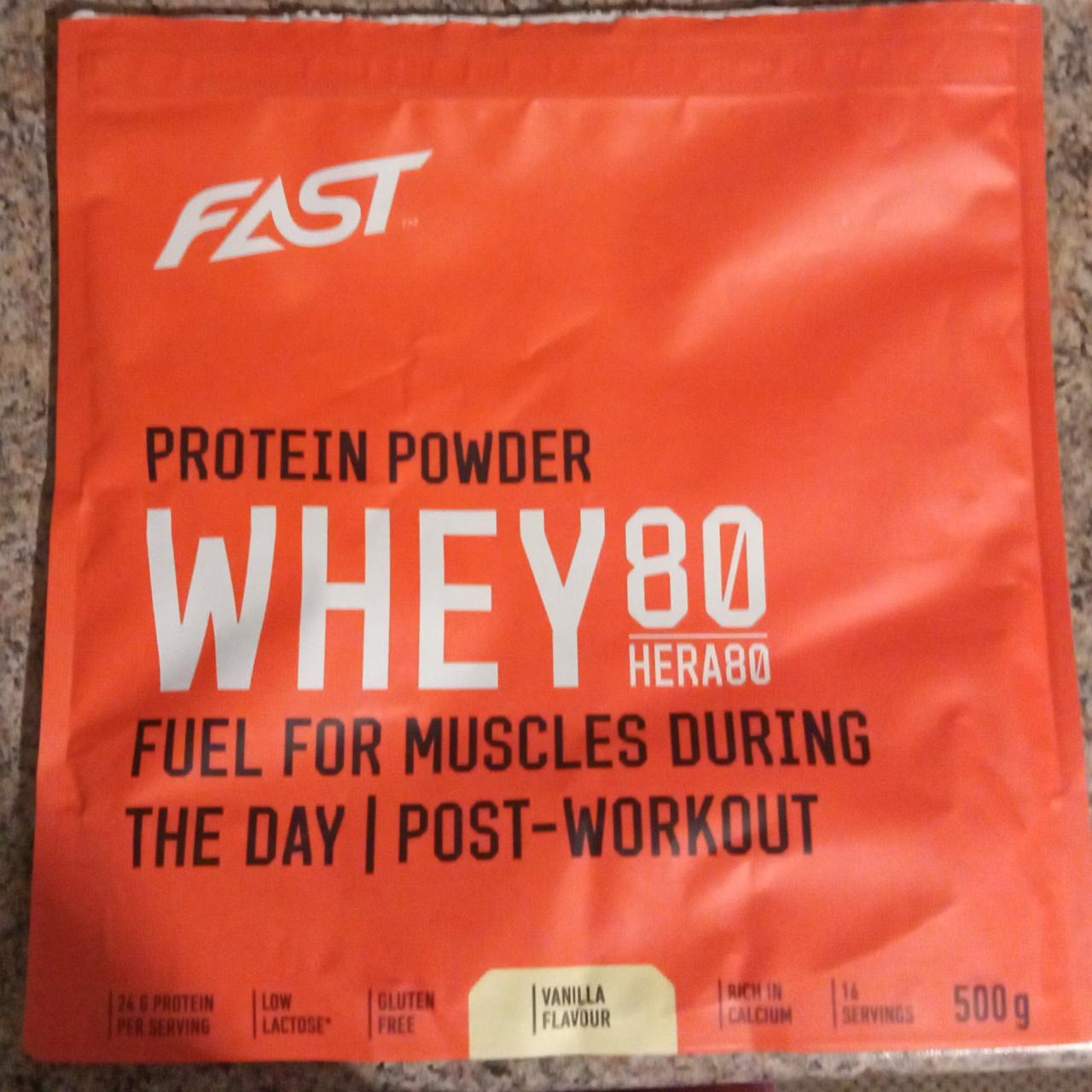 Fotografie - Protein powder Whey 80 Vanilla flavour Fast