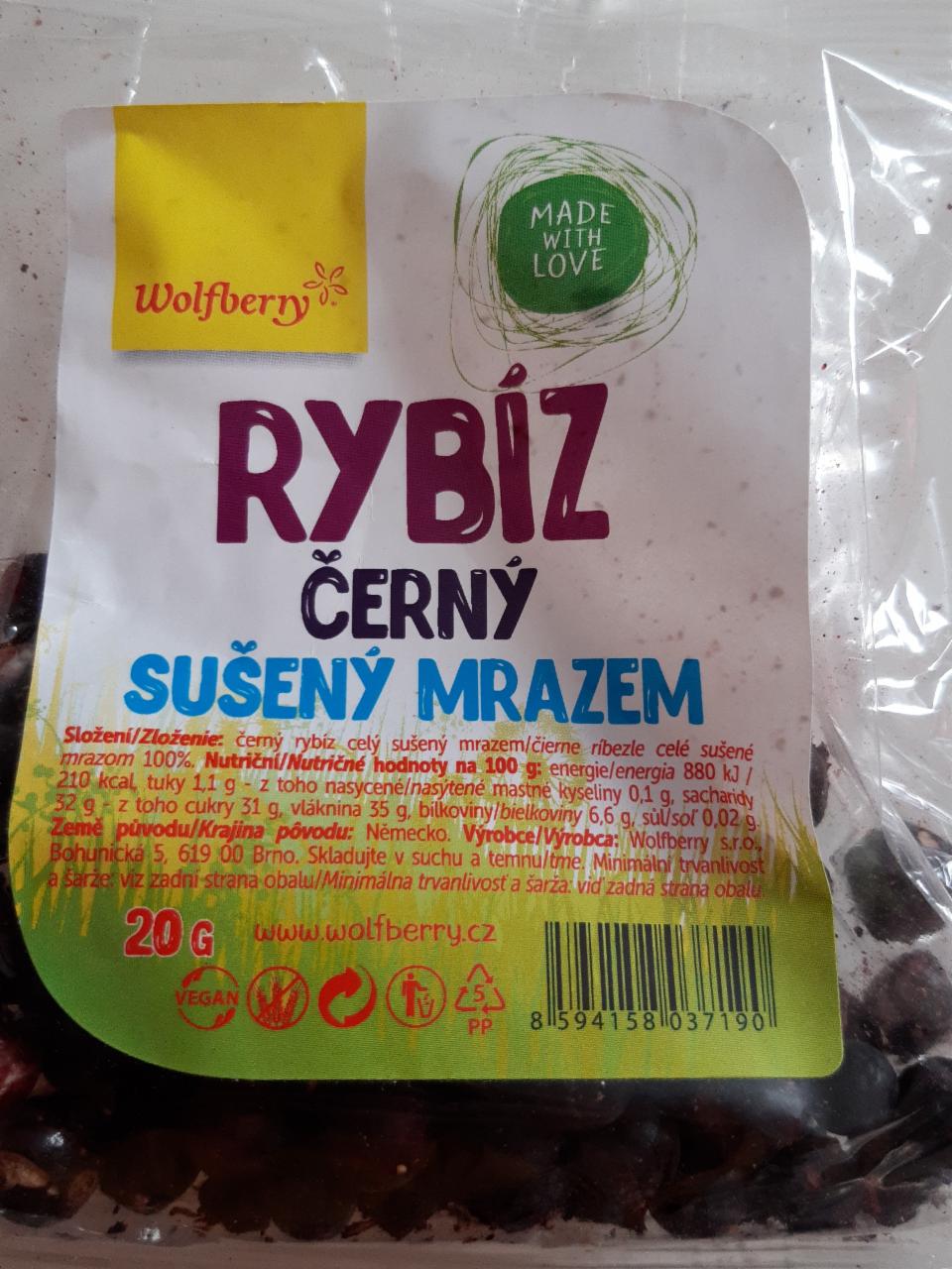 Fotografie - černý rybíz celý sušený mrazem Wolfberry