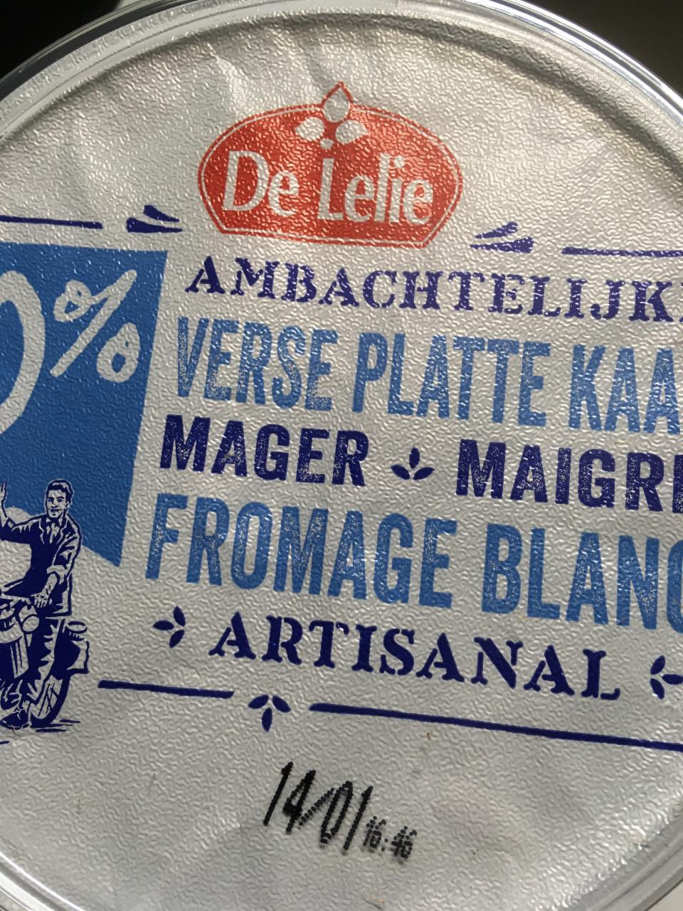 Fotografie - 0% verse plattekaas Fromage blanc De Lelie