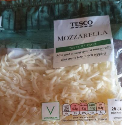 Fotografie - mozzarella grated Tesco