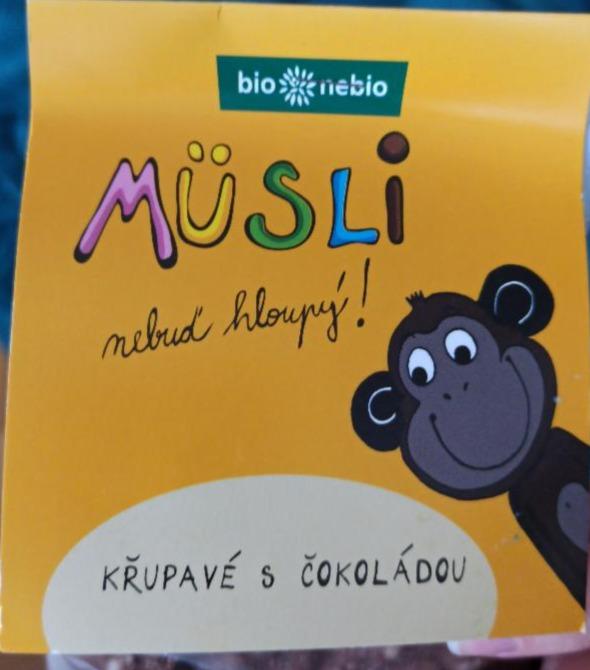 Fotografie - Müsli nebuď hloupý! Křupavé s čokoládou Bio nebio