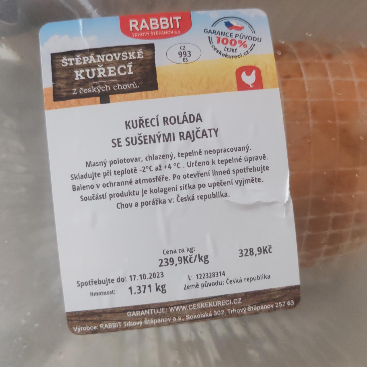 Fotografie - Kuřecí roláda se sušenými rajčaty Rabbit