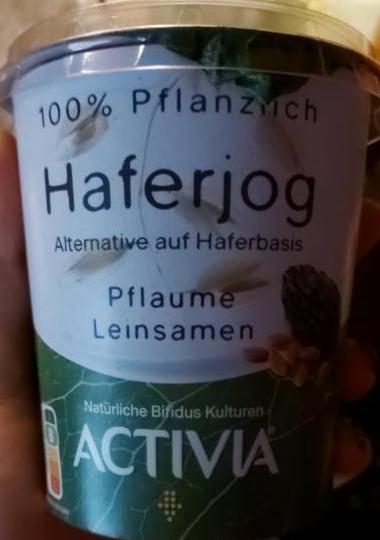 Fotografie - 100% Pflanzlich Activia Vegan Haferjog Pflaume Leinsamen