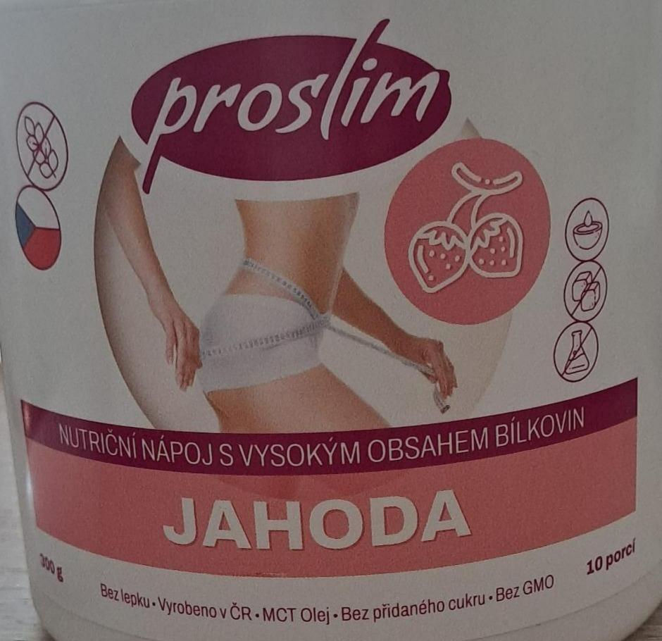 Fotografie - Nutriční nápoj s vysokým obsahem bílkovin Jahoda Proslim