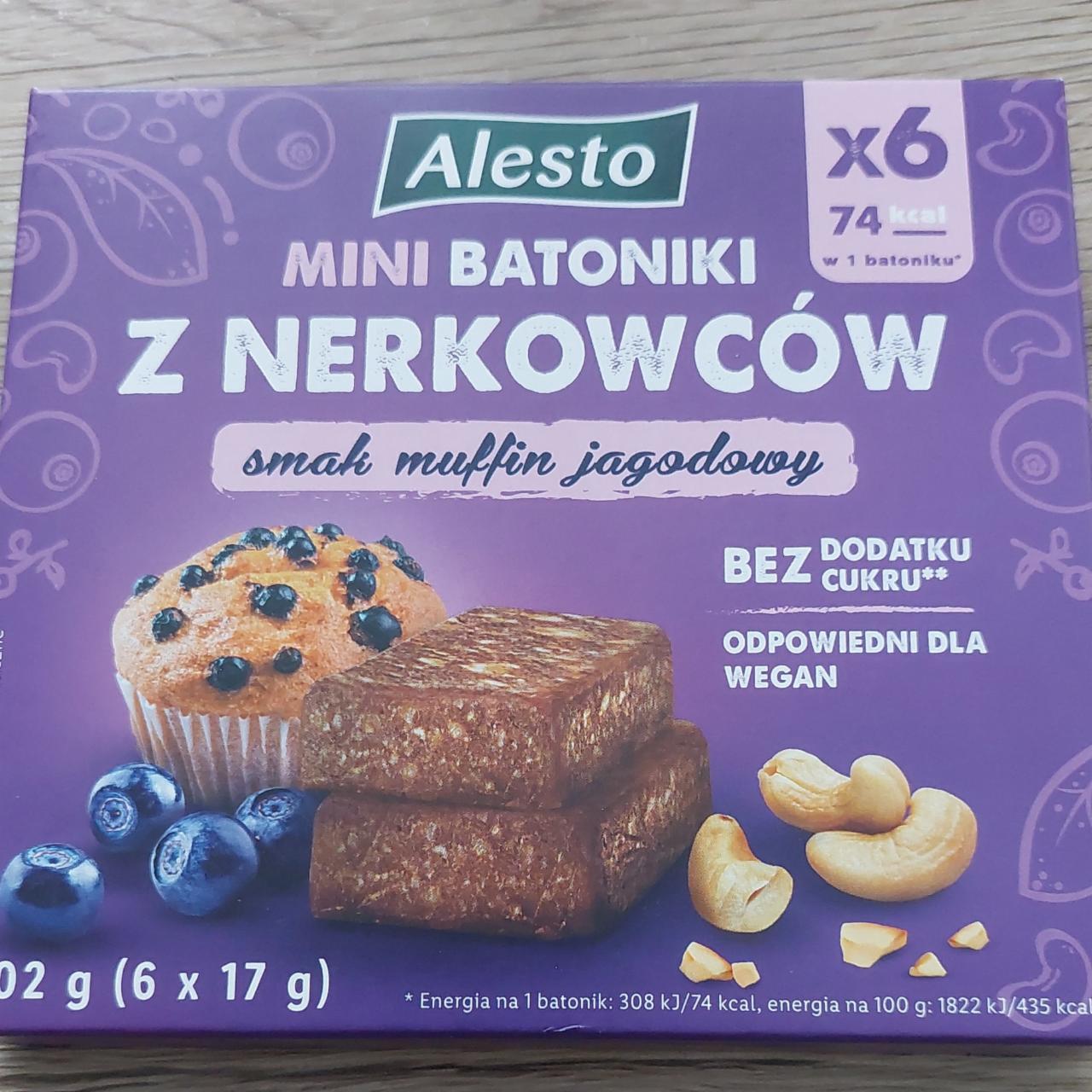 Fotografie - Mini batoniki z nerkowców smak muffin jagodowy Alesto