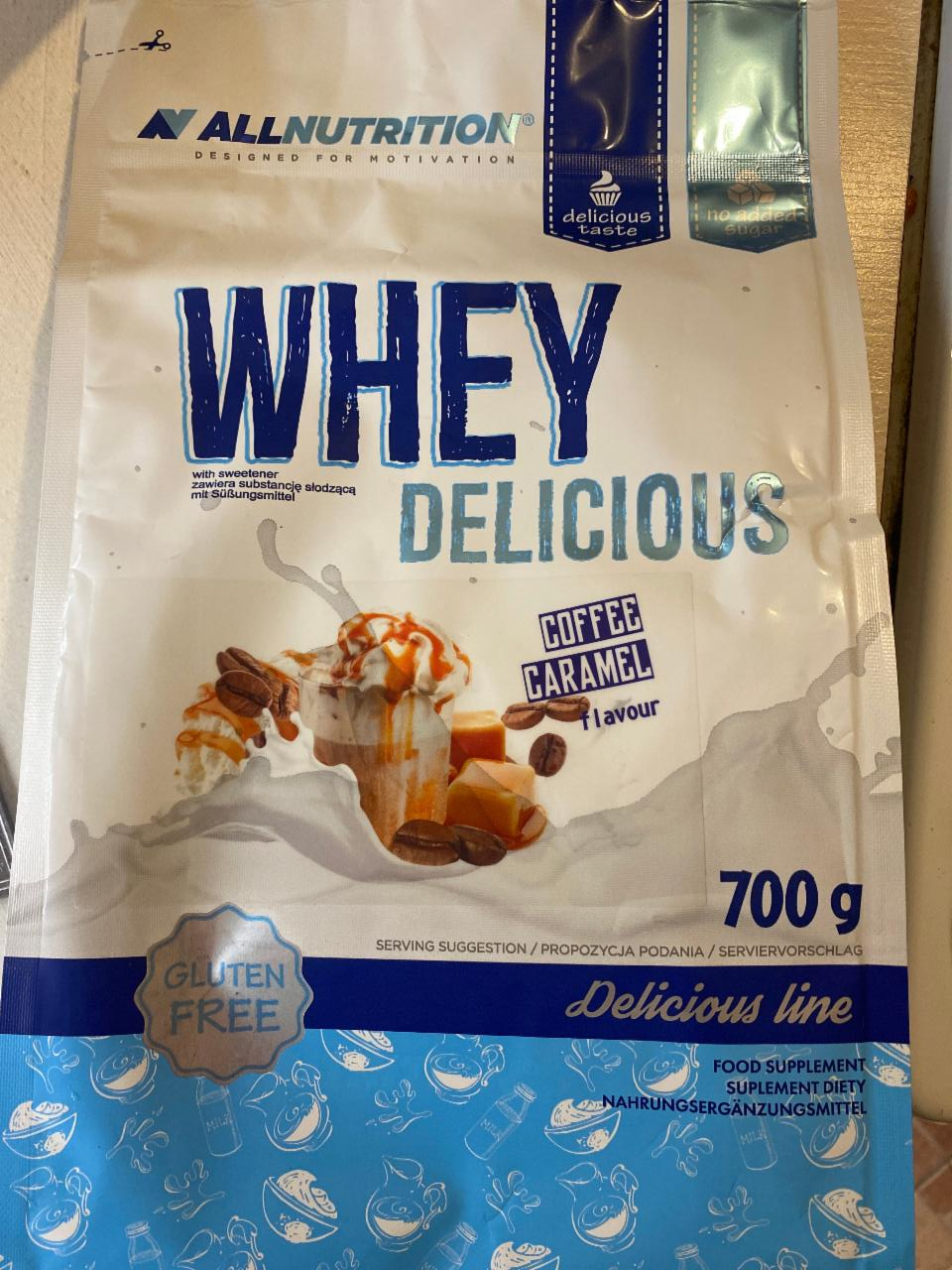 Fotografie - Whey Delicious Protein Coffee Caramel Allnutrition