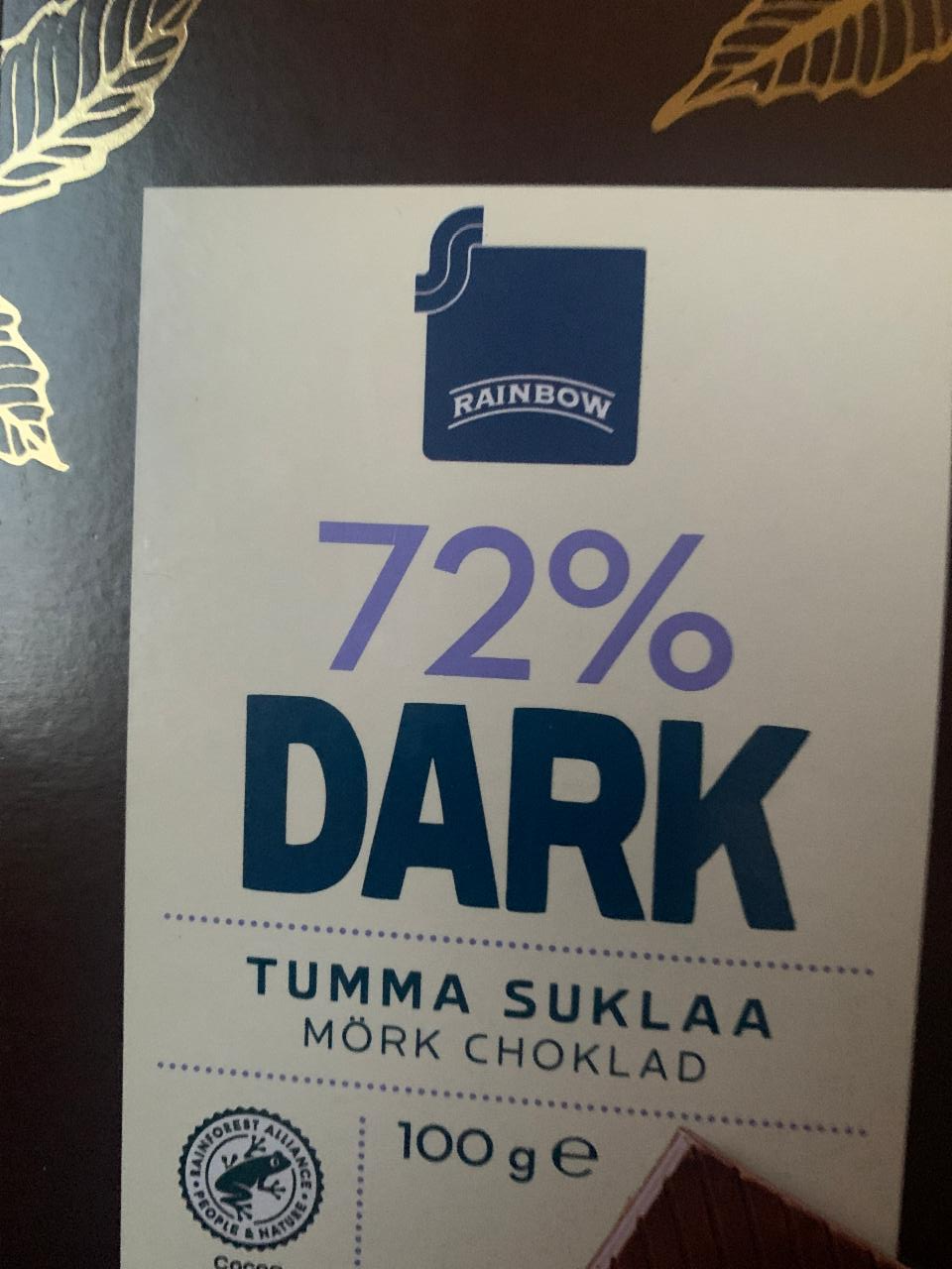 Fotografie - Dark 72% tumma suklaa Rainbow