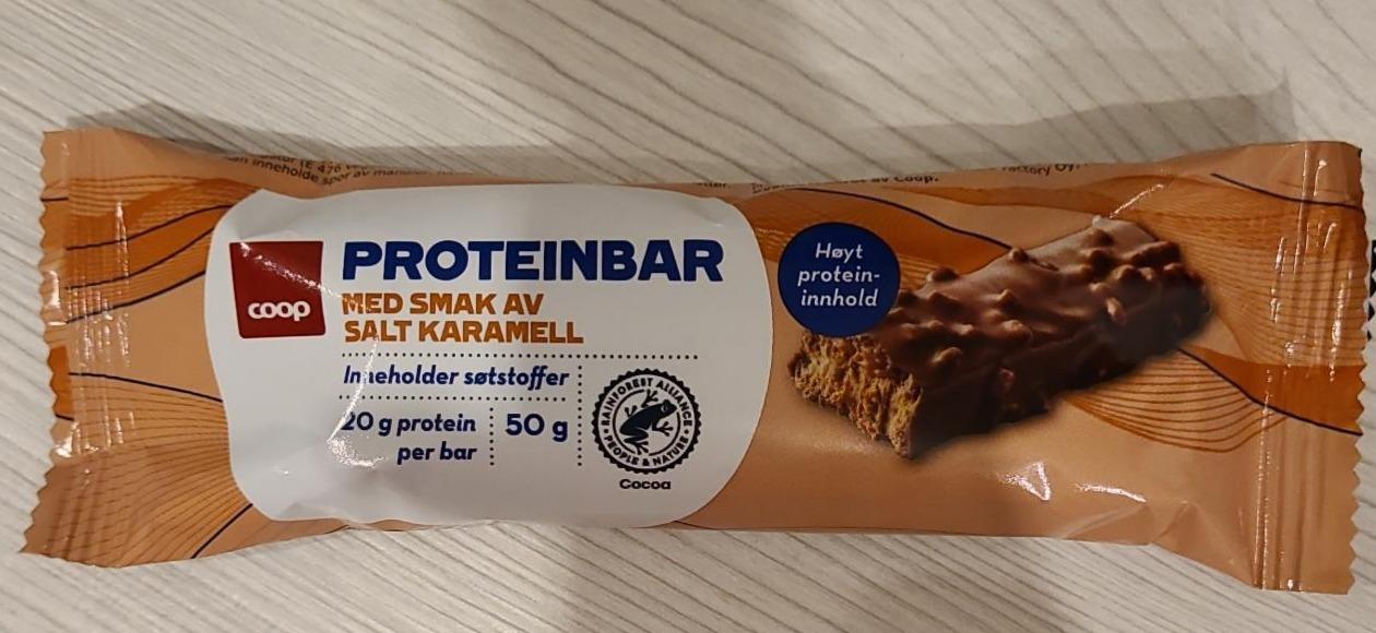 Fotografie - Proteinbar med smak av salt karamell coop