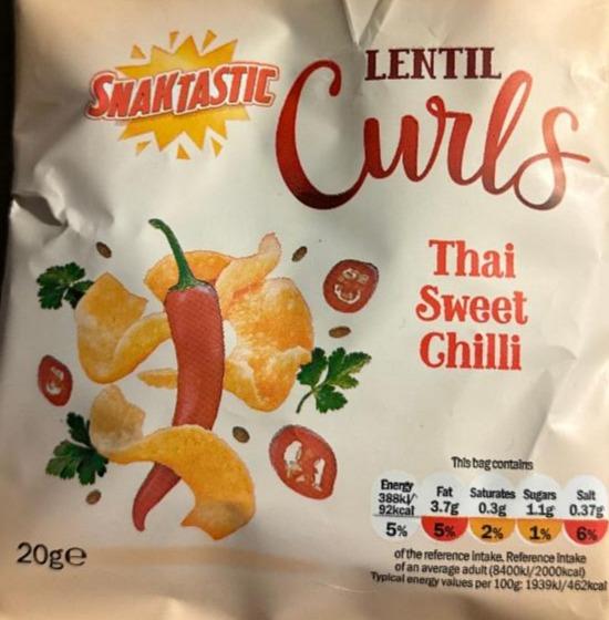 Fotografie - Lentil Curls Thai Sweet Chilli SnakTastic