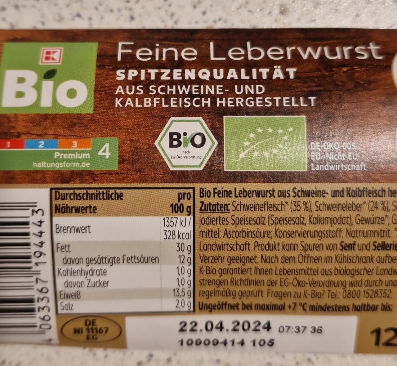 Fotografie - Feine Leberwurst K-Bio