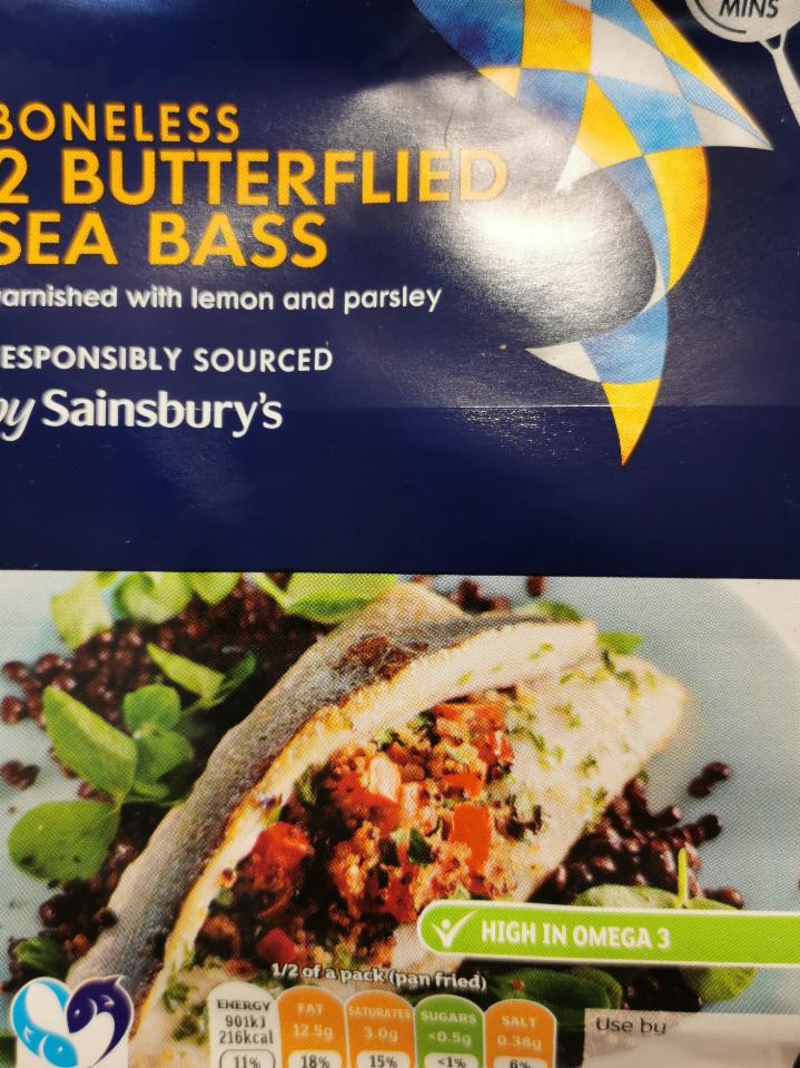 Fotografie - 2 Butterflied Sea Bass by Sainsbury's